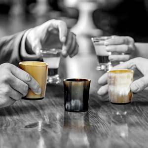 Verre court à corne naturelle à forte demande Verre à liqueur de style viking de qualité supérieure pour whisky et spiritueux disponible à la vente depuis l'Inde - Product Image 4