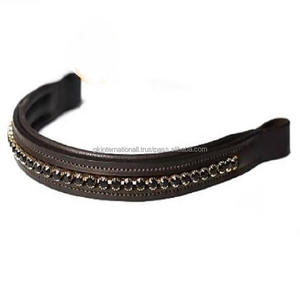 Chaîne en métal de haute qualité, strass, cristaux bling, sur mesure, noir ou marron, cuir anglais, bandeau de sourcil de cheval, toutes tailles - Product Image 3