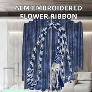 Cord Tassel 6cm Width Embroidery Flower <b>Accessories</b> Ribbon for Home <b>Textile</b> Curtain and Sofa Decoration Edge 100% Polyester - Product Image 1