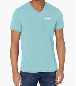 T-shirt col en v pour hommes, Super doux et confortable, léger, personnalisé, vierge, prix d'usine - Product Image 2