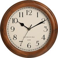 Jam Dinding Kayu Coklat Bentuk Bulat Roman dengan Jarum Kuarsa Desain Art Deco Tebal 30mm Dekorasi Kaca Gaya Antik untuk Ruang Tamu