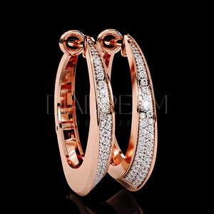 Pendientes de aro de moissanita de plata 925 para mujer, joyería de moda nueva con chapado en oro fino personalizado elegante - Product Image 2