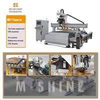 Centro de Mecanizado CNC ATC 1530, Router CNC para Madera con Eje Rotatorio de 300 mm, Router para Fabricación de Puertas de Gabinete
