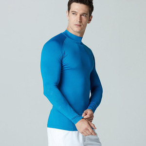 Compression Rash Guard Shirt pour hommes MMA BJJ No Gi Training Manches longues Gym Workout Protection UV Surf Top - Product Image 4