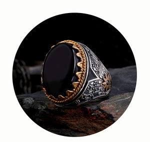 แหวนโมราสีเงินสเตอร์ลิงสำหรับผู้ชายหรูหราสไตล์ตุรกี925แต่งงานแบบคลาสสิกหินธรรมชาติเครื่องประดับแบบกำหนดขนาดเองขายส่ง - Product Image 5