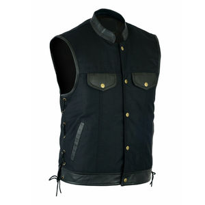 High Street Style Comfortable Professional <b>Men</b> Leather <b>Vest</b> with Stand Collar OEM Service <b>Men's</b> Premium Quality Leather <b>Vest</b> - Product Image 1