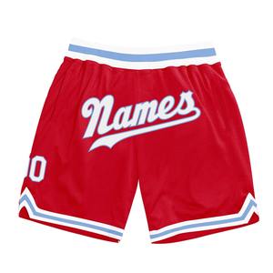 Industrie Direct Engro Sportswear Basketball Shorts Custom Red White-Light Blue Authentic Throwback Basketball Shorts - Product Image 1
