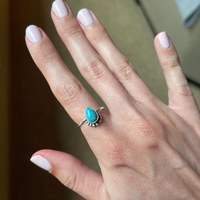 Vente en gros de bagues turquoise plaquées argent sterling 925 faites à la main bijoux en acier fin en vrac dernière tendance à la mode turquoise naturelle