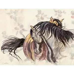 Kim McElroy KMA068AT arte equino moderno caballo acento decoración azulejo para decoración de pared impreso aceite Animal paisaje para uso doméstico - Product Image 1