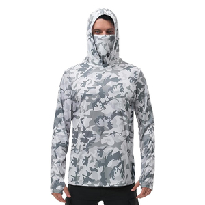 Camiseta de pesca para hombre, camisetas de pesca de manga larga transpirables de secado rápido, diseño personalizado, máscara de camuflaje, Sudadera con capucha de pesca - Product Image 1