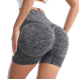 Shorts sans couture pour femmes taille haute collants de course côtelés sans couture Gym Biker femmes Yoga Shorts sans couture - Product Image 5