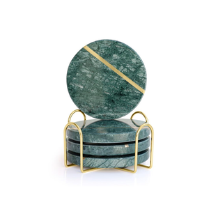 Posavasos de mármol con diseño de soporte de latón y accesorio de cocina de color negro, posavasos de sombra recién llegado para uso en la Mesa - Product Image 2