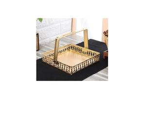 Copper Hammered Metal Serving Tray Handmade Wholesale Decorative Table Top Unique Design Indian <b>Gift</b> <b>Hamper</b> Metal Serving Tray - Product Image 1