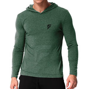 Manufacturer's Best Quality Men's Gym Hoodies Basics Cotton Blended with Low MOQ Solid Pattern for Autumn Season Hooded Collar - Product Image 1