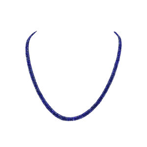 Women Fashion Wear <b>Blue</b> <b>Sapphire</b> Beads Double Line <b>Necklace</b> Party, Wedding Wear Jewelry Purchase Now - Product Image 1