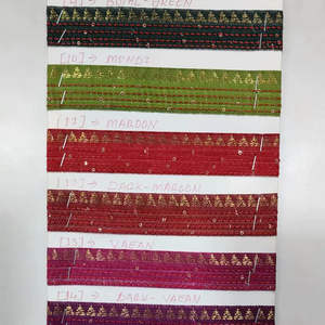 Bordure classique en dentelle de Satin pour vêtements de Couture vêtements ethniques décor festif options de gros prêt pour les commandes en gros - Product Image 1