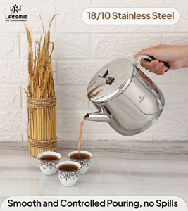 High Quality 18/10 Stainless Steel Tea <b>Kettle</b> with <b>Induction</b> Base & Heat-Insulated Silicone Handle - Product Image 3