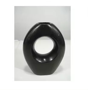 Fabuleux Design métal fil fleur Vase lit Table d'appoint décoratif Pot de fleur couleur noire pour accessoires décoratifs Vases en métal - Product Image 5