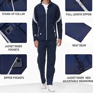 Ensemble de survêtements de sport décontractés, survêtements de jogging, surdimensionnés et ajustés pour hommes, fabriqués par robe de sport - Product Image 3