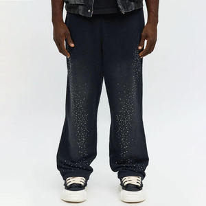 Pantalones Deportivos de Felpa Extra Grandes para Hombre, de Poliéster, con Estampado de Diamantes de Imitación, Pantalones Deportivos Holgados Personalizados, Pantalones Deportivos Unisex - Product Image 1