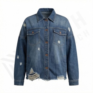 Veste en jean personnalisée avec logo pour femme, grande taille, vêtements d'extérieur d'hiver, manteau élégant, vêtements décontractés de rue, personnalisable - Product Image 1