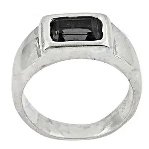 "<b>Men's</b> Rhodium-Plated 925 <b>Silver</b> Black Onyx <b>Signet</b> <b>Ring</b> with Bezel Setting" - Product Image 3