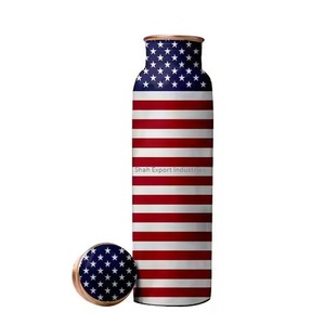 Elegant Design Digital Color Printing Pure Copper Water Bottle Leak Proof for <b>Drinking</b> Water Home Office Sports Use - Product Image 5