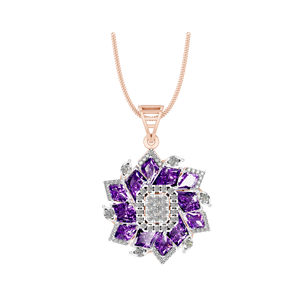 Luxe 14K Solide Or Rose Cerf-Volant Coupe Diamant Pendentif Laboratoire Cultivé Précieux Fine Charme Floral Halo Conception Collier Cadeau - Product Image 1