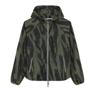 Chaqueta cortavientos personalizada barata al por mayor de color sólido negro OEM/chaqueta de entrenadores en blanco de moda callejera OEM - Product Image 4