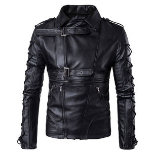 Veste en cuir pour hommes Veste durable pour hommes respirante Vente en gros de cuir synthétique pur coupe-vent avec personnalisation - Product Image 1
