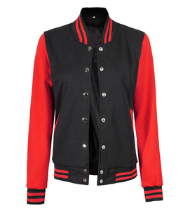 Veste universitaire en gros, nouvelle arrivée, tendance, vestes universitaires personnalisées pour femmes, col montant, design brodé, service OEM - Product Image 1