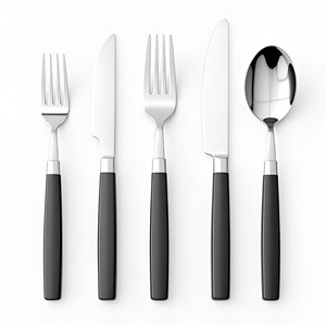 Ensemble de couverts en acier inoxydable martelé de luxe doré de 3 pièces couverts à miroir pour mariage élégant couteau fourchette cuillère - Product Image 6