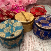 Broderie indienne faite à la main Mdf imprimé floral boîte ronde décorative pour organisateur de bijoux mariage retour cadeau boîte à bijoux