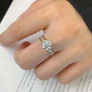 1.70tcw IGI Certified Round Lab <b>Diamond</b> <b>Ring</b> Yellow Gold Band with White Gold Prongs - Product Image 1