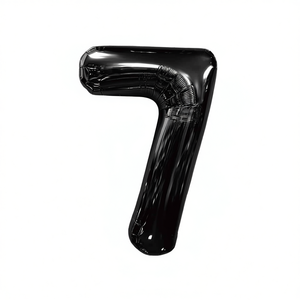 Globos de Fiesta con Número, Color Negro N7, 100 cm, Bolsa de 12 Unidades - Product Image 2