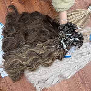 100% Vietnamese Human Hair I Tip Extensions Raw Hair Bundles Natural Straight Remy Hair Various Colors No <b>Tangle</b> No Shedding - Product Image 3