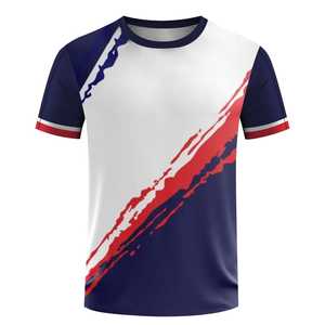 T-shirt surdimensionné de sport de plein air d'été pour hommes mode tricoté respirant 100% haut en polyester col rond manches courtes imprimé Design - Product Image 3