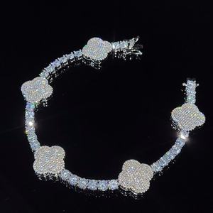 Pulsera VVS Moissanite chapada en oro blanco de 24 quilates para mujer, pulsera de lujo de primera calidad hecha a mano para amantes del lujo de la elegancia refinada - Product Image 4