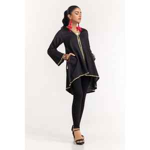 เสื้อเชิ้ตผู้หญิงสีดำลายทางปักลายผ้าฝ้ายป๊อปลินทอ  ไซส์ XL XXL XS สำหรับสไตล์ลำลองและเป็นทางการ ฤดูใบไม้ผลิ - Product Image 4