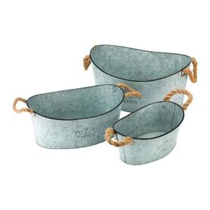 Farmhouse <b>Garden</b> <b>Supplies</b> Planters Flower Buckets Set Handcrafted Galvanized Planters For Outdoor Home Decoration Accessories - Product Image 1