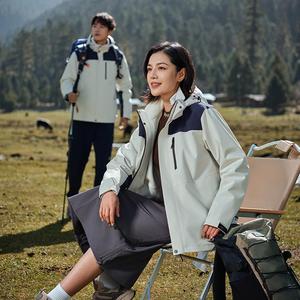 Customized Logo <b>Fleece</b>-<b>Lined</b> Windproof <b>Waterproof</b> 3-in-1 Detachable Work <b>Jacket</b> with Embroidery - Product Image 1