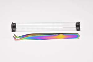 แหนบต่อขนตาปลอมแบบขนอ่อนพร้อมรูในด้ามจับพลาสมาหลายสี - Product Image 4