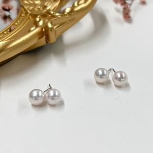 ต่างหูมุกอะโกย่า เงิน 925 มุกกลมสีขาว เครื่องประดับสำหรับผู้หญิงสวมใส่ทุกวัน - Product Image 3