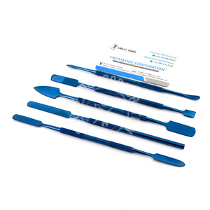 Outils de sculpture sur cire exclusifs 5 pièces/ensemble sculpteurs de cire à bords tranchants en acier de couleur bleue pour une application de précision spatule cosmétique - Product Image 4