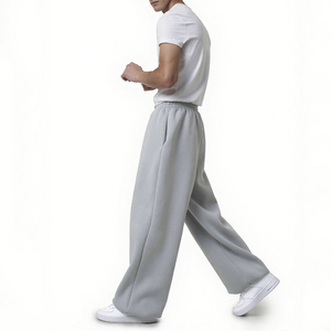 Pantalones Deportivos Extra Grandes con Logotipo Personalizado para Hombre, Pantalones Holgados de Pierna Ancha de Alta Calidad 100% Algodón, Talla Grande, Pantalones Básicos Gruesos - Product Image 4