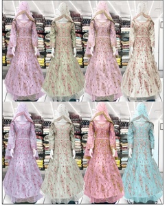 Robe ethnique indienne longue brodée Anarkali pour femmes fantaisie Net Dupatta travail fête porter costume avec matériel de filet - Product Image 1