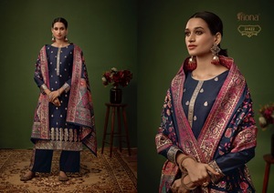 Vente chaude fantaisie tendance indien traditionnel Jacquard soie Salwar Kameez avec travail imprimé au taux le plus bas fournisseur indien - Product Image 2