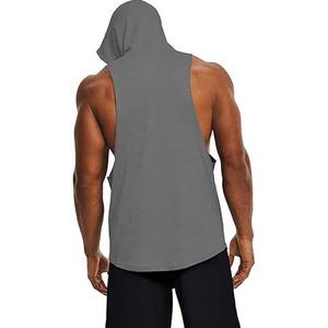 Camiseta sin mangas atlética de gran tamaño para hombre, ropa deportiva de entrenamiento informal curvada para gimnasio, Camiseta deportiva personalizada con capucha muscular, tejido de punto para Fitness - Product Image 2