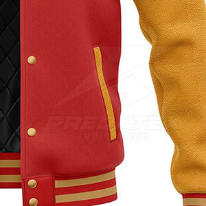 แจ็กเก็ตฤดูหนาวเลตเตอร์แมนแบบสั่งทำดีไซน์ล่าสุดพร้อมคอตั้งและโลโก้ด้านหน้าระบายอากาศได้ - Product Image 3