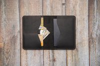 Buatan tangan kulit disesuaikan Organizer perjalanan dompet penutup elegan kasual RFID paspor pemegang dompet terbuka untuk panjang kasual Keluarga